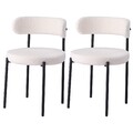 2er Set Esszimmerstühle Stuhl Küchenstühle Polsterstuhl mit Rückenlehne Weiß