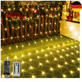 Ollny Lichternetz Außen 3x2m, 200 LED Lichterkette außen Netz warmweiß mit