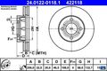 2x Bremsscheibe Ate 24.0122-0118.1 2 Bremsscheiben Vorderachse Vorne für Audi