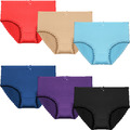 Damen Slip Panty Höschen mit Spitzenrand 6 Farben Gr.36 38 40 42 44 46 48 50