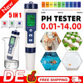5in1 PH Wert Wasser Messgerät Digital Messer Tester Aquarium Pool Prüfer pH 0-14