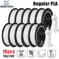 10kg Geeetech PLA Filament 1.75mm 1kg/Rolle Weiß PLA 3D Drucker Filament DE