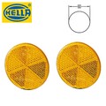 2x Ø 60mm Rückstrahler Rund Gelb/Orange Reflektor Selbstklebend für Anhänger PKW