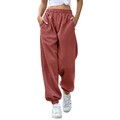 Damen Jogginghose mit Cinch-Bottom und Taschen einfarbiger Trainingsanzug Bag...