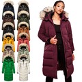 Marikoo warme Damen Winter Jacke Winterjacke Parka Mantel lang warm Kapuze B890