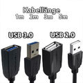 USB Verlängerungskabel Verlängerung USB 2.0 oder USB 3.0 | A-Stecker zu A-Buchse