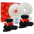 TRW Bremsscheiben + Beläge vorne + hinten passend für Citroen C4 115 Peugeot 308