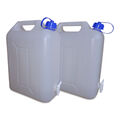 2 Stück Wasserkanister 10 Liter + Hahn Camping Kanister Wassertank Behälter NEU