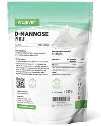 D-Mannose Pulver 250g - 100% rein / vegan & naturbelassen + Dosierlöffel Geprüft