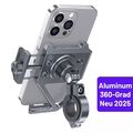 Handyhalterung Fahrrad Motorrad e-Bike – Aluminium, 360°, Universal, Robust