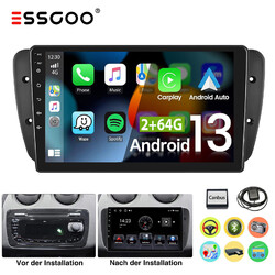Android 14 Carplay Autoradio GPS WIFI RDS BT SWC Für Seat Ibiza IV 6J 2009-2013