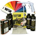 Raptor Lack Beschichtung 4er Set + UBS Pistole/tönbar, schwarz, RAL Farben/Upol