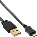 5x InLine Micro-USB 2.0 Flachkabel USB-A Stecker an Micro-B Stecker schwarz 5m