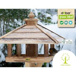 Geflammtes Vogelfutterhaus "Lumbre" mit Futtersilo Vogelhaus Holz Futterstation