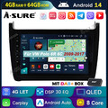 DAB+ 8-Core 4G Android 14 AutoRadio Carplay Navi DSP Für VW Polo 6R 6C 2009-2017