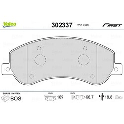 Valeo 302337 Bremsbelagsatz für VW AMAROK 2HA 2HB S1B S6B S7A S7B