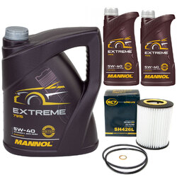 Motoröl Set MANNOL Extreme 5W-40 API 7 Liter + Ölfilter für BMW 3er 5er Z3 X5 X3