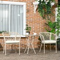 Outsunny Gartenmöbel-Set 3-tlg., Gartengarnitur mit Couchtisch, 2 Stühlen Khaki