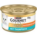 Gourmet Gold Nassfutter Katzenfutter Thunfisch 12x85g Raffiniertes Ragout Pack