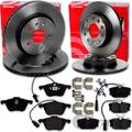 brembo BREMSSCHEIBEN + BELÄGE VORNE + HINTEN für VW T4 TRANSPORTER BUS MULTIVAN