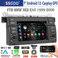 DAB+ 32G Android 12 Carplay Autoradio GPS Nav RDS Für BMW 3er M3 E46 318 320 325