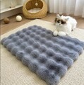 Katzenteppich Flauschig Rutschfest Weich Anti-Stress Matte Haustierdecke Grau