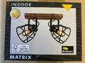 BRILLIANT MATRIX - Decken Strahler Lampe Leuchte Metall Holz 2er Spot 29x18x16