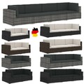 2/3/4-Sitzer Gartensofa Poly Rattan Gartenmöbel Couch Garnitur Sofa mit Kissen