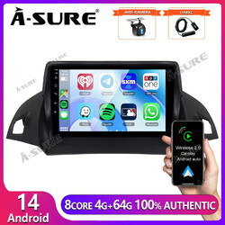 DAB+ 4+64G Android 14 Autoradio CarPlay GPS Für C-Max Ford Kuga 2012-2018 Escape