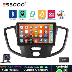 9" Autoradio 4+64G DAB+ Für Ford Transit 2015-2018 Android14 GPS Stereo WIFI RDS