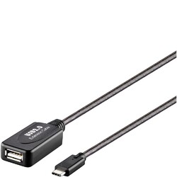 Renkforce USB-Kabel USB 2.0 USB-C® Stecker, USB-A Buchse 10.00 m Schwarz Akti...