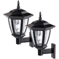 Luminea 2er-Set Solar-LED Außen-Wand-Leuchten, weißes Licht, 25 Lumen