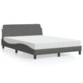 Bett mit Matratze Polsterbett Schlafzimmerbett Bettgestell Lattenrost Stoff