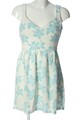ZARA TRAFALUC Minikleid Damen Kleid Gr. DE 36 wollweiß-türkis Casual-Look