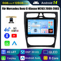 6+128G Android 14 Autoradio Carplay Navi +Kamera Für Mercedes Benz C-Klasse W203