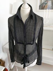 ESPRIT Polka Dots Bluse/Tunika Gr.34/36 schwarz weiß wNEU