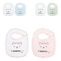 Kikkaboo Babylätzchen 2er Set Bär 23 x 31 cm, Frottee Druckknopf, 100% Baumwolle
