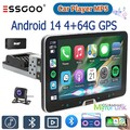 4+64G 10'' Android14 Autoradio DAB+KAM Carplay GPS Navi BT Drehbarer Bildschirm