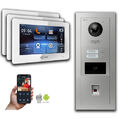 Goliath 2-Draht BUS Video Türklingel: 2 Fam. 3 Monitore, Fingerprint, RFID, Silb