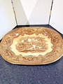 Mittelviktorianische antike braune Transferfleischplatte 15,75 Zoll