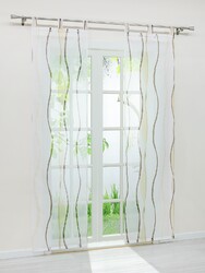2er Schiebegardine mit Schlaufen Flächenvorhang Transparent Küchenvorhänge Voile