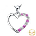 Damen Halskette Herz 925 Silber Kette Zirkon Anhänger Frauen Schmuck Geschenk