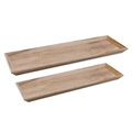 Holz Deko Tablett eckig - 2 Größen - Tisch Kerzen Advent Servier Brett mit Rand