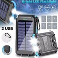 Solar Power Bank 30000mAh Tragbar Externer Batterie Ladegerät Für Handy DHL