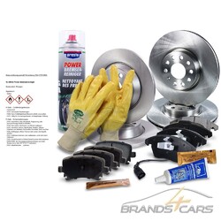 ATEC BREMSSCHEIBEN + BREMSBELÄGE VORNE + HINTEN FÜR AUDI A3 8P### MIT BREMSENREINIGER / HANDSCHUHE / KUPFERPASTE ###