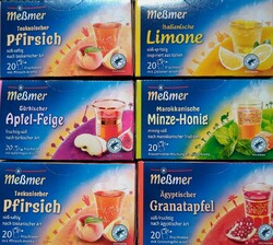 MESSMER Tee Mix - 20 Beutel Apfel, Feige, Limone, Pfirsich, Granatapfel Minze 🫖