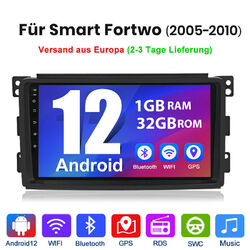 Android12 Für Smart Fortwo 451 2005-2010 Autoradio GPS Navi 1+32G DAB BT WIFI 9"
