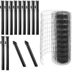 40m Komplett Set Gitterzaun VIVA Höhe 120 cm ANTHRAZIT Wildzaun Maschendrahtzaun