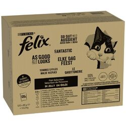 Felix 1+ So gut wie es aussieht FISCH MIX II Katzennassfutter Gelee 120 x 85 g