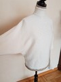 weißer Stickpullover mit Rollkragen + Fledermausärmel, Tiffosi Gr M, ungetragen